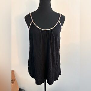 Express Black Camisole with Colorful Beaded Straps